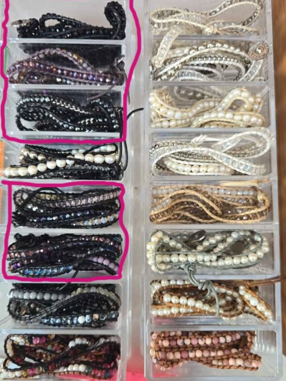 Victoria Emerson Midnight Shimmer Wrap Bracelets - 5-Piece Dark Crystal Bundle